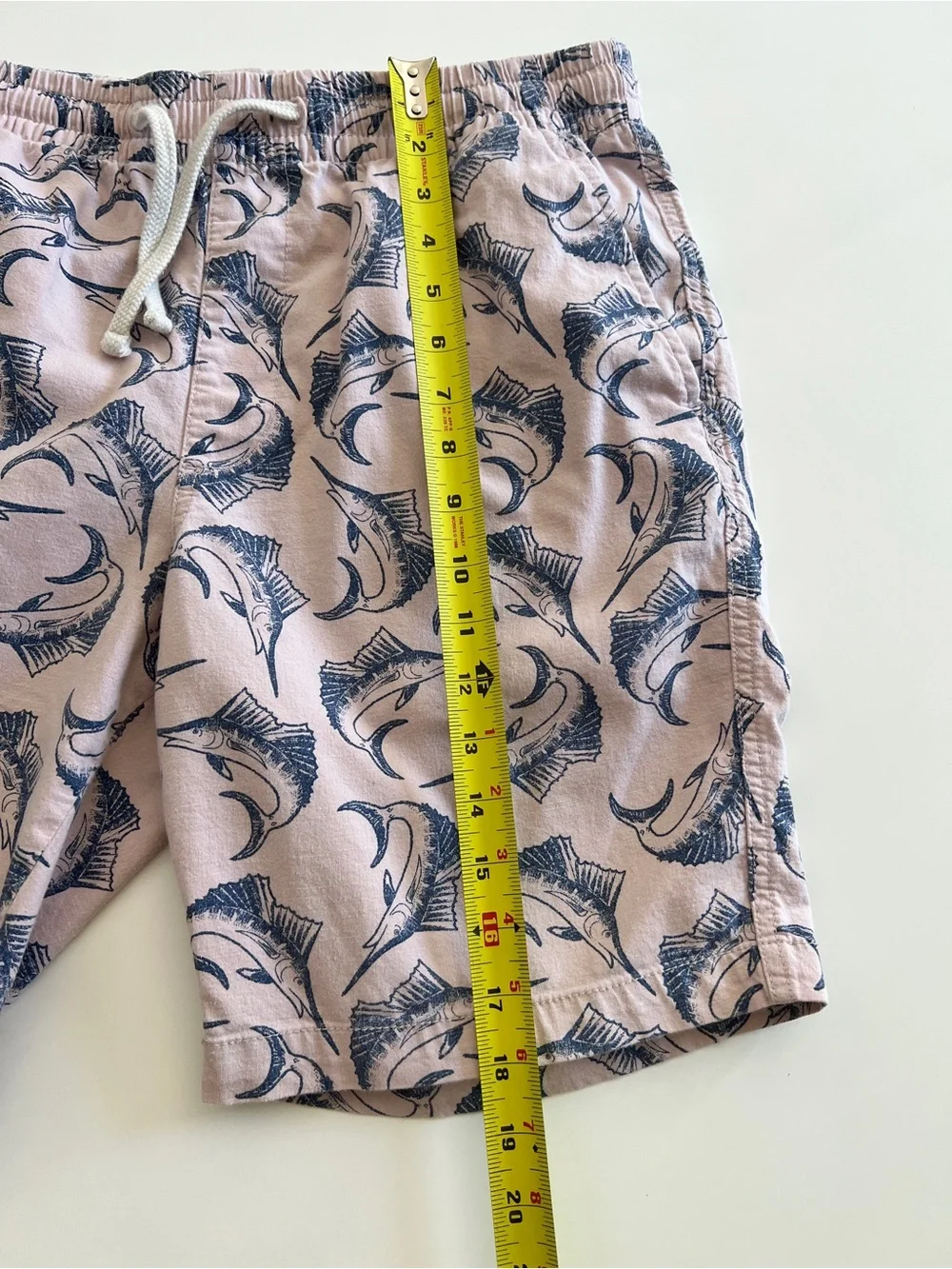 Old Navy Men’s Pink Shorts with Navy Marlin Print